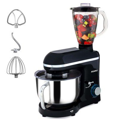 AGARO Imperial Stand Mixer,1400W with 6L SS Bowl, 1.5L Blending Jar,10 Speed With Pulse Function