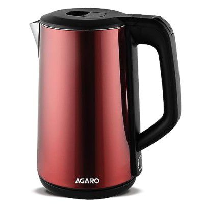 AGARO Insignia Electric Kettle, 1.8L, Double Layered Kettle, Portable, Red