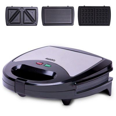 AGARO Regal 750 Watts 3-In-1 Sandwich Maker