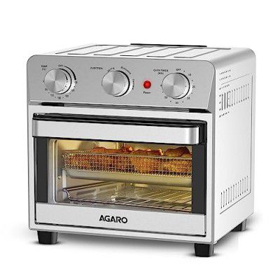 AGARO Regal Air Fryer For Home, 14 Litre, Family Rotisserie Convection Oven, 1700W, Electric Oven, 3 Preset Programs, Stainless Steel, Bake, Roast, Toast and Reheat, Silver