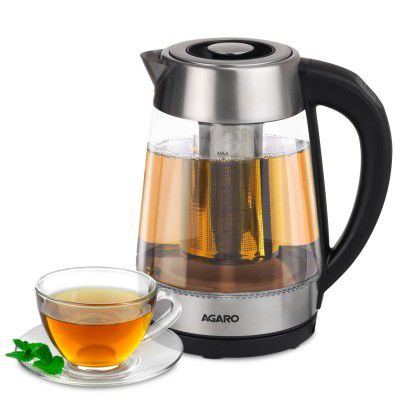 AGARO Supreme Electric Glass Kettle Borosilicate Glass Body Auto Shut OffStayWarm Function 