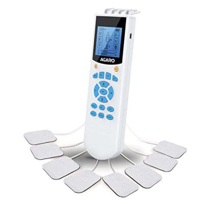 AGARO TM4276 Tens Massager, 4 Channel, 10 Massage Modes, 20 Intensity Levels, 6 Timer Settings,AAA Battery Operated, Electronic Pulse Muscle Stimulator, Muscle/Nerve Stimulator for Pain Relief