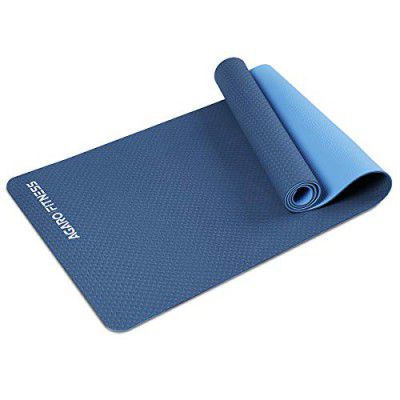 AGARO Yoga Mat for Women & Men, TPE, Eco Friendly Non Slip Classic Pro Exercise Mat for Home Workout Pilates/Floor Exercises/Gymnastics/Meditation with Carry Bag & Strap, 6 Feet,1pcs, (Sky blue)