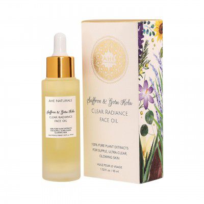 Ahé Naturals Clear Radiance Face Oil, Saffron & Gotu Kola for Glowing Skin 1.52 fl oz / 45 ml