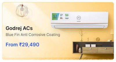 Godrej Air Conditioners from ₹29490 in Flipkart Big Billion Days Sale.