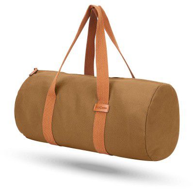 AirCase Canvas Designer Sling Duffle Bag with PU Leather, Detachable Shoulder Strap, Easy to Clean & Durable Cabin Luggage Hand Bag