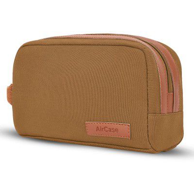 AirCase Canvas Toiletry kit Travel Organizer with Handle, Easy to Clean Compact Storage Pouch 