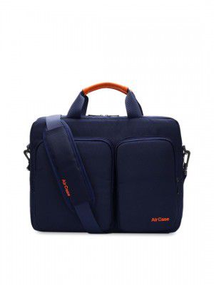 AirCase Unisex Navy Blue 13.3 Inch/14 Inch Messenger Laptop Bag with Shoulder Strap