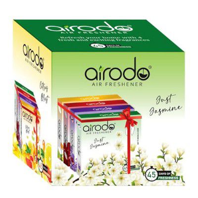 AIRODO Air/Room Freshener Magic Rose, Just Jasmine, Lovely Lavender & Citrus Blast Blocks Lasts Up to 30 Days (Pack of 4,50gm)