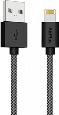 AirPlus AX-905-BLK 8 Pin Lightning to USB Cable for Smartphone - 3.3 Feet (1 Meter) (Black, Pack of 1)