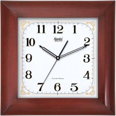 AJANTA Analog 40 cm X 40 cm Wall Clock  (Maroon, Black, With Glass, Standard)