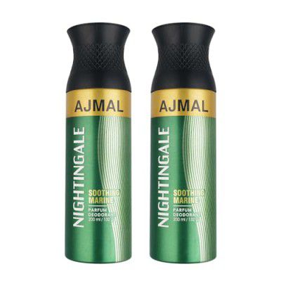 AJMAL Nightingale Spray Deodorant For Men & Women Marine, Woody, 200 Ml, Pack Of 2, 2 Count