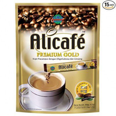 Alicafe Premium Gold with colombian Arabica & ginseng Coffee ( coffee Premix)-300gm (20gm Sachet*15)