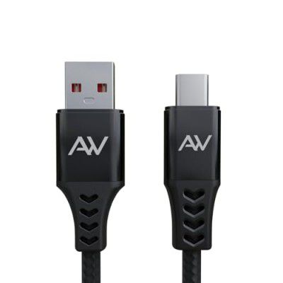 ALIVEWARE USB to Type C Cable - 80W, 6A Fast Charging, 5 Core Copper, Nylon Braided, 1 Meter, High-Speed Data Transfer, Compatible with Samsung, Android, iOS, Laptops, PCs