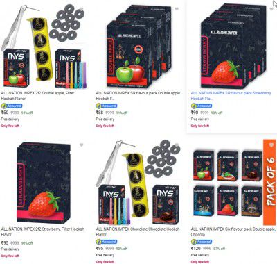 All Nation Impex Hookah Flavors Starts ₹50 | Upto 95% Off