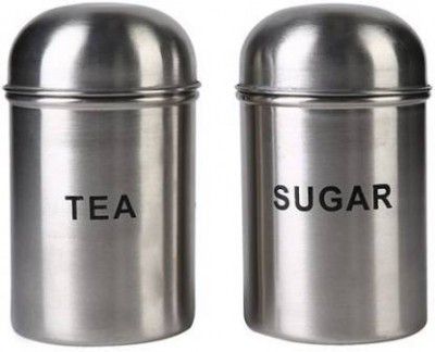 All Time Neelam Stainless Steel 2 Pcs - 750 Steel Tea Coffee & Sugar Container  (Pack of 2, Silver)