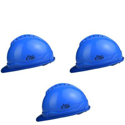 Allen Cooper Industrial Safety Helmet SH-702, Shell With Ventilation, Plastic Cradle with Manually adjustable Headband - BLUE (Pack Of 3)