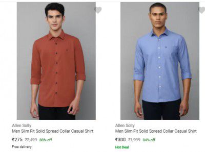 Allen Solly Casual Shirts Upto 88% Off | starts ₹250