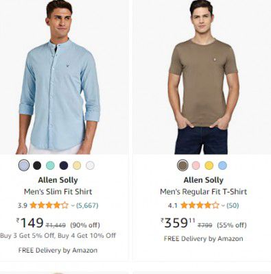 Allen Solly Clothing Upto 98% Off