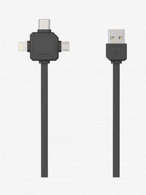 Allocacoc 1.5m Flat USB to 3-in-1 Cable (9003GY/USBC15, Grey)