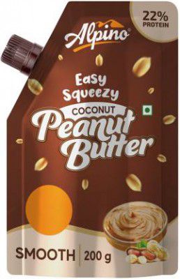 ALPINO Easy Squeezy Coconut Peanut Butter Smooth | 22 G Protein | Gluten-Free | Vegan | 200 g