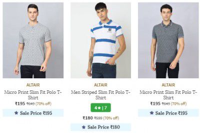 ALTAIR Men's T-shirts Under ₹199