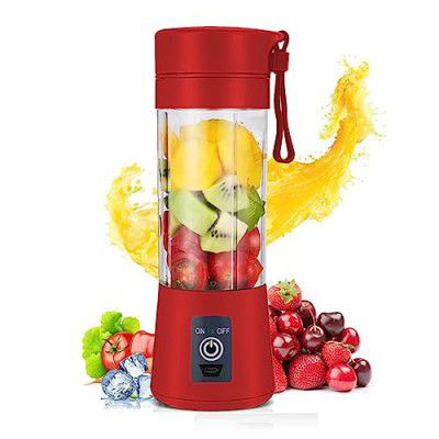 ALWAFLI Electric Juicer 6 Blade Rechargable Portable USB Bottle Blender Shaker Juicer A 2000 Juicer Mixer Grinder (ReD UsB Juicer)