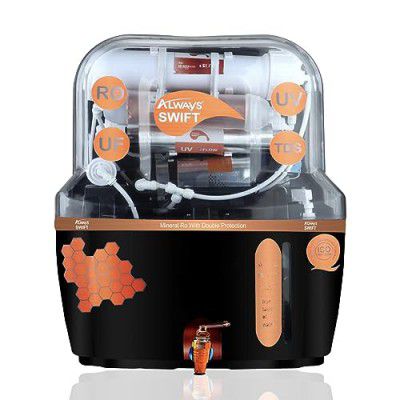 Always Swift Copper 15 Litre Water Purifier RO + UV + UF + TDS + Copper For Home/Office(Black)