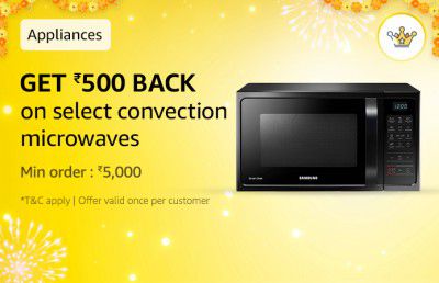 Amazon Great Indian Festival: ₹500 Cashback on Convection Microwaves with 500 Diamonds