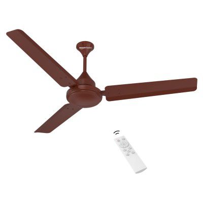 Amazon Basics 1200mm 32W BLDC Energy Saving Ceiling Fan with Remote| 5 stars Rated, Luster Brown