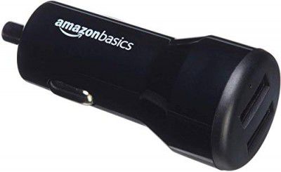 Amazon Basics 4.8 Amp/24W Dual Usb Car Charger For Apple And Android Devices, Black