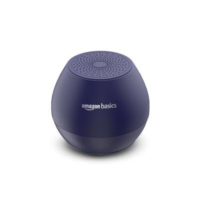 Amazon Basics 5W Mini–Bluetooth Speaker Upto 30Hrs Playtime, TWS Function, Powerful Bass, Immersive Sound, 40mm Driver BT 5.0, MicroSD Card Slot, USB Support, and IPX5 Water Resistance (Blue)