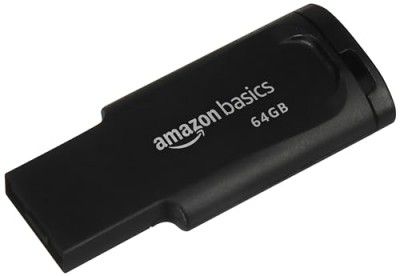 Amazon Basics 64 GB Flash Drive | USB 2.0 E Series | Temperature, Shock and Vibration Resistant | Plastic Body Finish