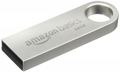 Amazon Basics 64 GB Flash Drive | USB 3.0 | Upto 150 MB/s | Silver