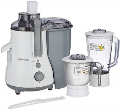 Amazon Basics 850W Juicer Mixer Grinder | 20000 RPM | 1 Blender Jar & 1 Grinder Jar | White & Grey