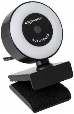 Amazon Basics Auto Focus Full HD 1080P 2.1 Megapixel 30 FPS Ring Light Web Camera