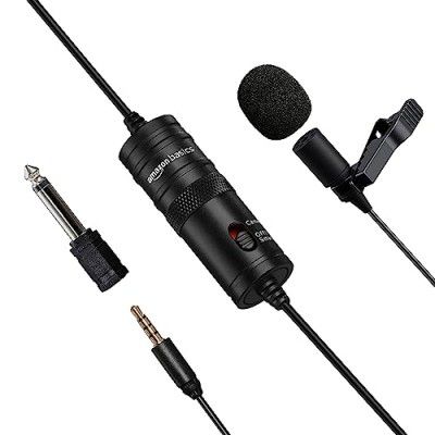 Amazon Basics Auxiliary Omnidirectional Lavalier Condenser Microphone (with 20ft Cable)