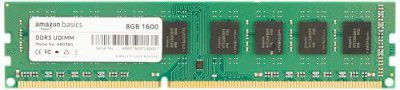 Amazon Basics DDR3 1600 MHz 8 GB RAM Desktop Memory |DIMM form factor | Reliable Performance | Enhanced System Responsiveness | Easy Installation