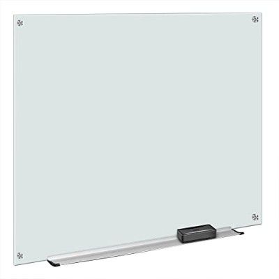 Amazon Basics Glass Dry-Erase Board - Frosted, Non-Magnetic, 1.21 X 0.91 M