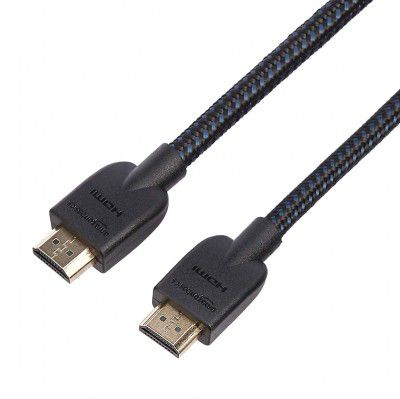 Amazon Basics High-Speed Braided HDMI Cable - 6 Feet - Supports Ethernet, 3D, 4K and Audio Return - Single Pack (Black)