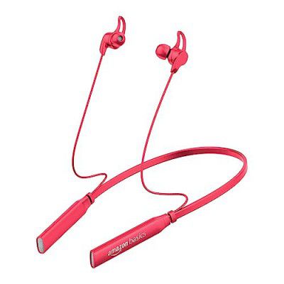 Amazon Basics in-Ear Bluetooth 5.0 Wireless Neckband with Mic, Up to 13 Hours Playback Time