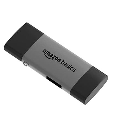 Amazon Basics OTG Card Reader and Hub with Type-C, USB & Micro USB Ports | Portable Memory Card Reader Supports USB Drives, TF, SD, Micro SD, SDHC, SDXC, MMC (Grey)