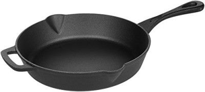 amazon basics Pre-Seasoned Cast Iron Skillet Pan - L (10.25 inch, 2.18 Kgs) - Black