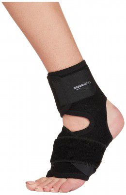 Amazon Basics Premium Ankle Support, Neoprene Material, Black, Free-size