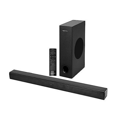 amazon basics Soundbar with Wired Subwoofer, 90W RMS, 2.1 Channel