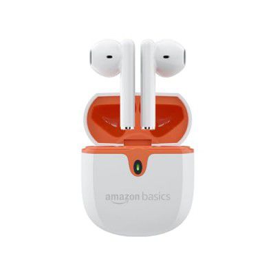 amazon basics True Wireless in-Ear Earbuds with Mic, Touch Control (White)