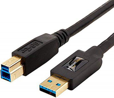 Amazon Basics USB 3.0 A-Male to B-Male Cable For Personal Computer - 9 Feet (2.7 Meters) (Black)