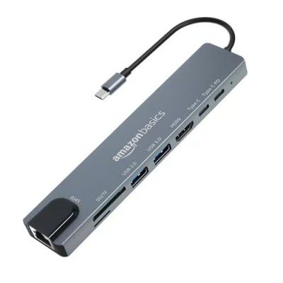 Amazon Basics USB hub 3.0 for Type-c Port,8 in 1 Adapter for pc Accessories