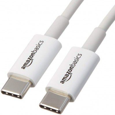 Amazon Basics USB Type-C to USB Type-C 2.0 Cable - 3 Feet Laptop (0.9 Meters) - White