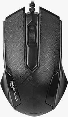 Amazon Basics Wired Mouse I 3 Buttons I Up to 1600 DPI I 1.35m Cable I Black